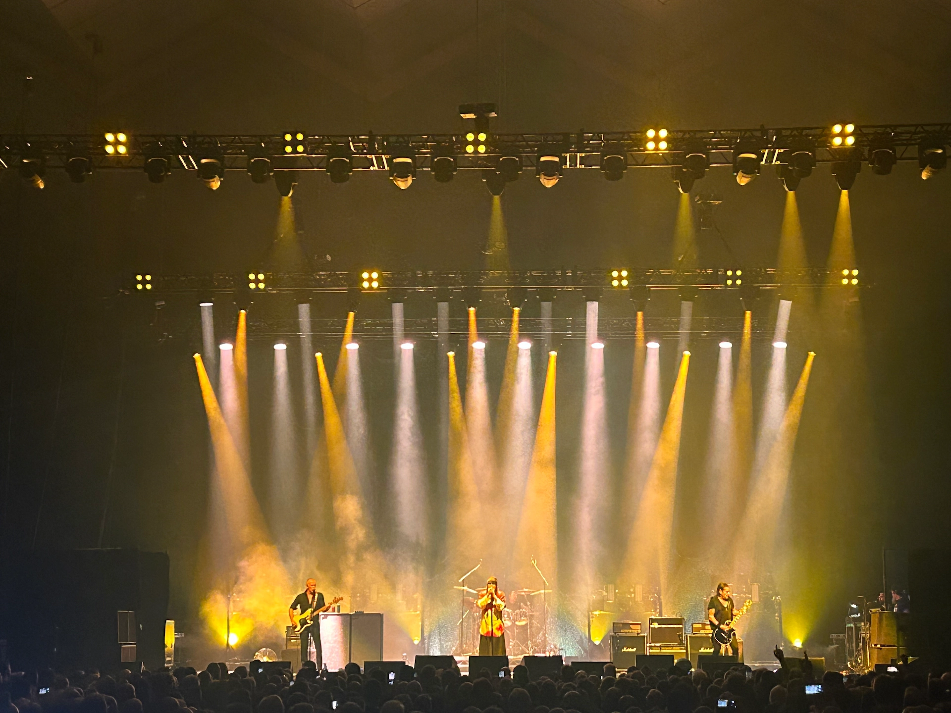 Touring lighting desk and rig at outdoor festival production