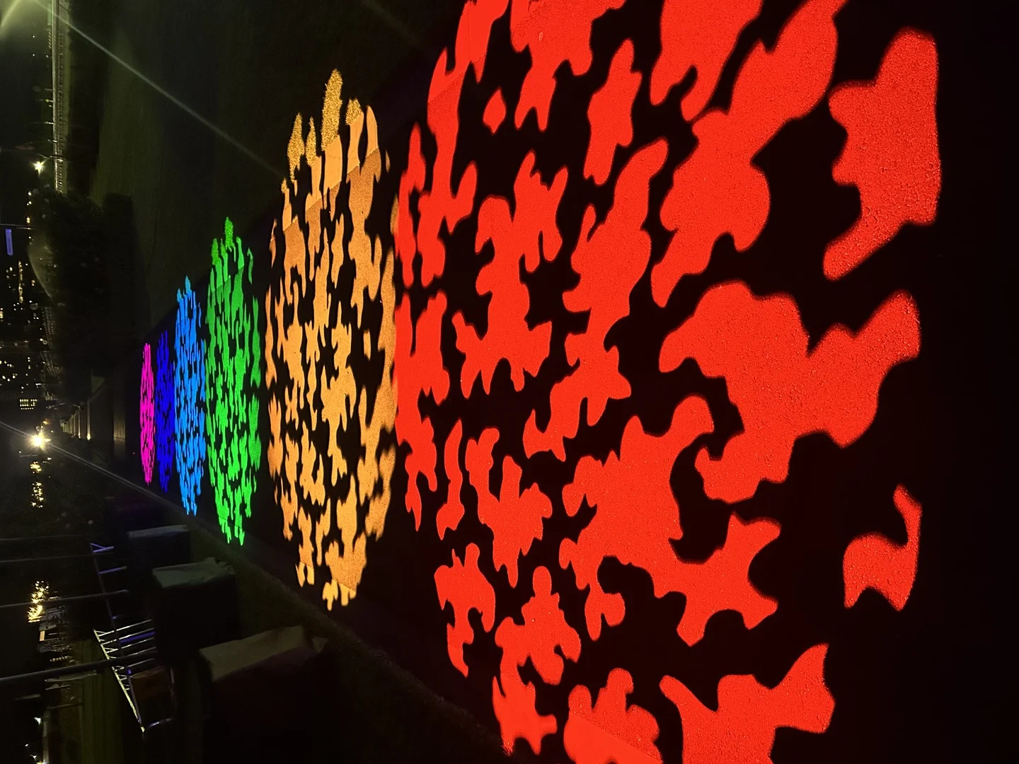 New Year's Eve gobo lighting at Flemington Racecourse